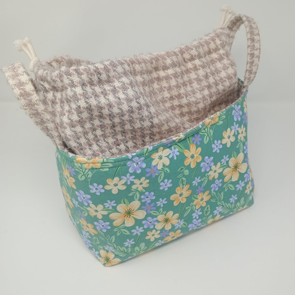 Project Bag Drawstring green floral