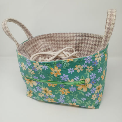 Project Bag Drawstring green floral