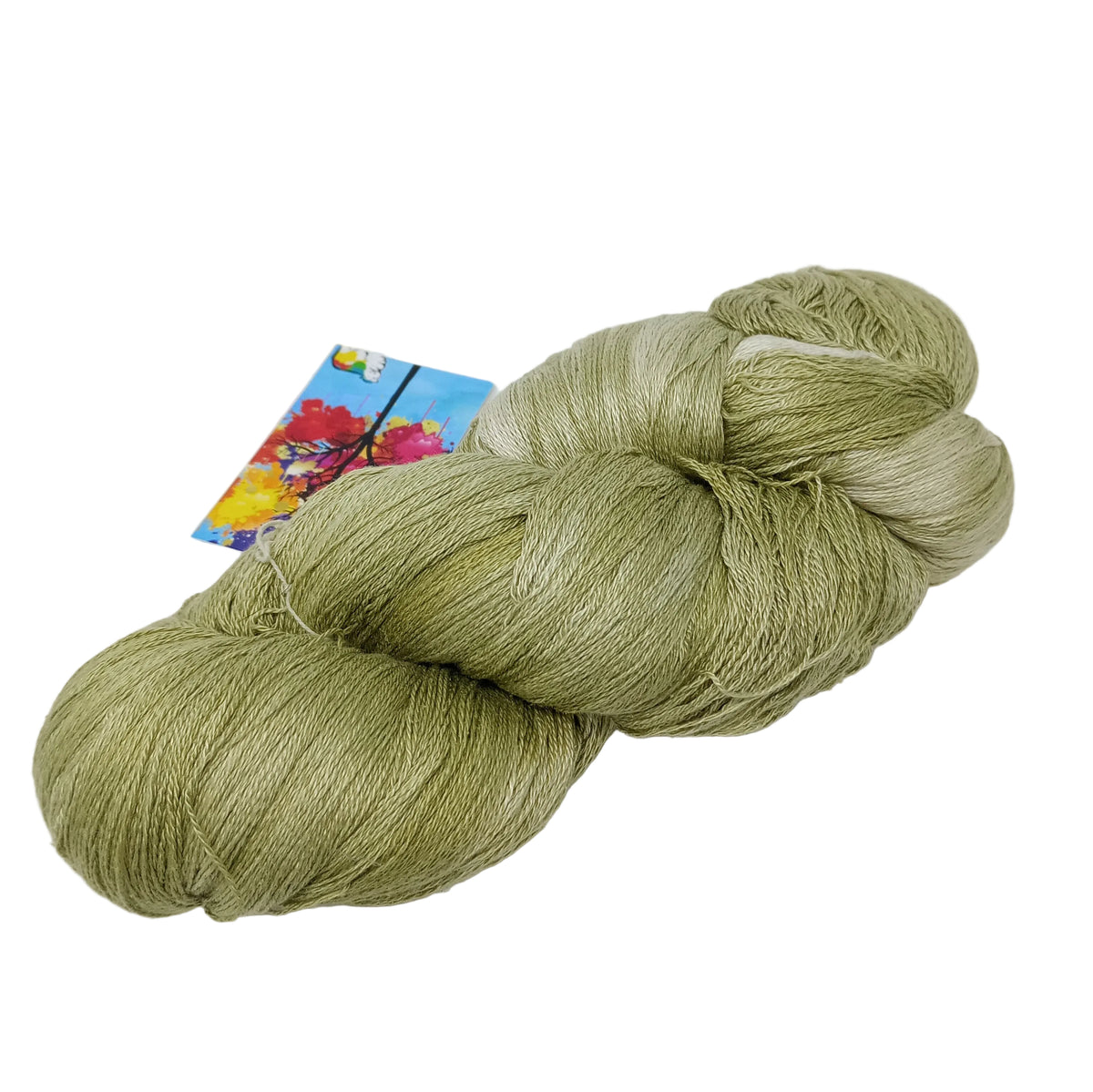 Hand Dyed Mulberry Silk Lace Yarn 180g 2/20nm 1000m per 100g Sage green