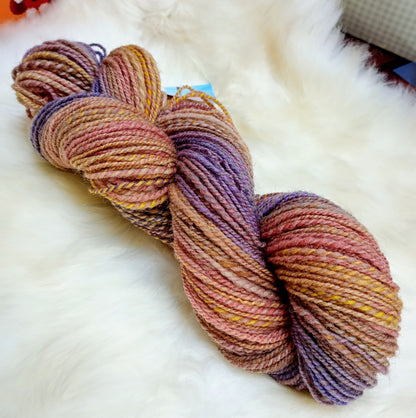 Handspun Yarn Hand Dyed Whitefaced Woodland Wool 100g 222yds DK