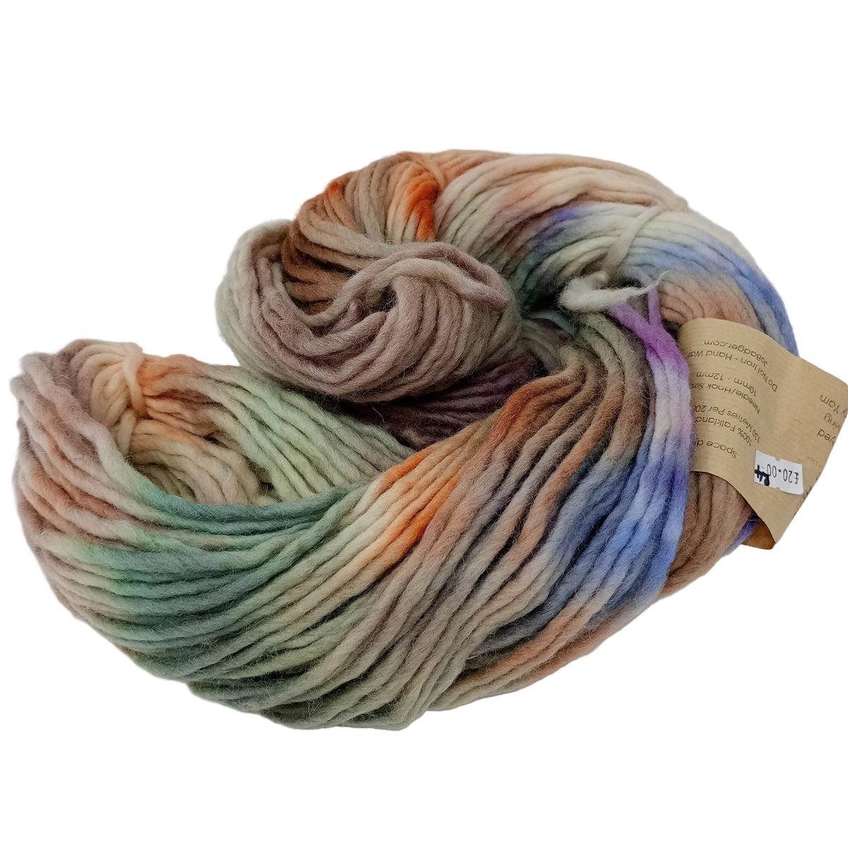 Hand dyed chunky yarn pencil roving Falkland wool 200g