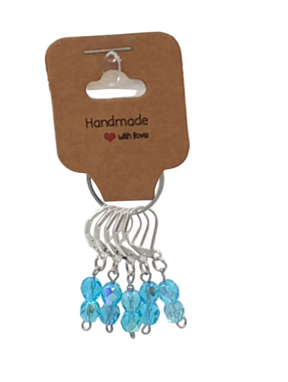 Set of five crystal stitch markers