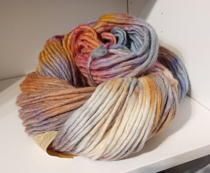 Hand dyed chunky yarn pencil roving Falkland wool 200g R6