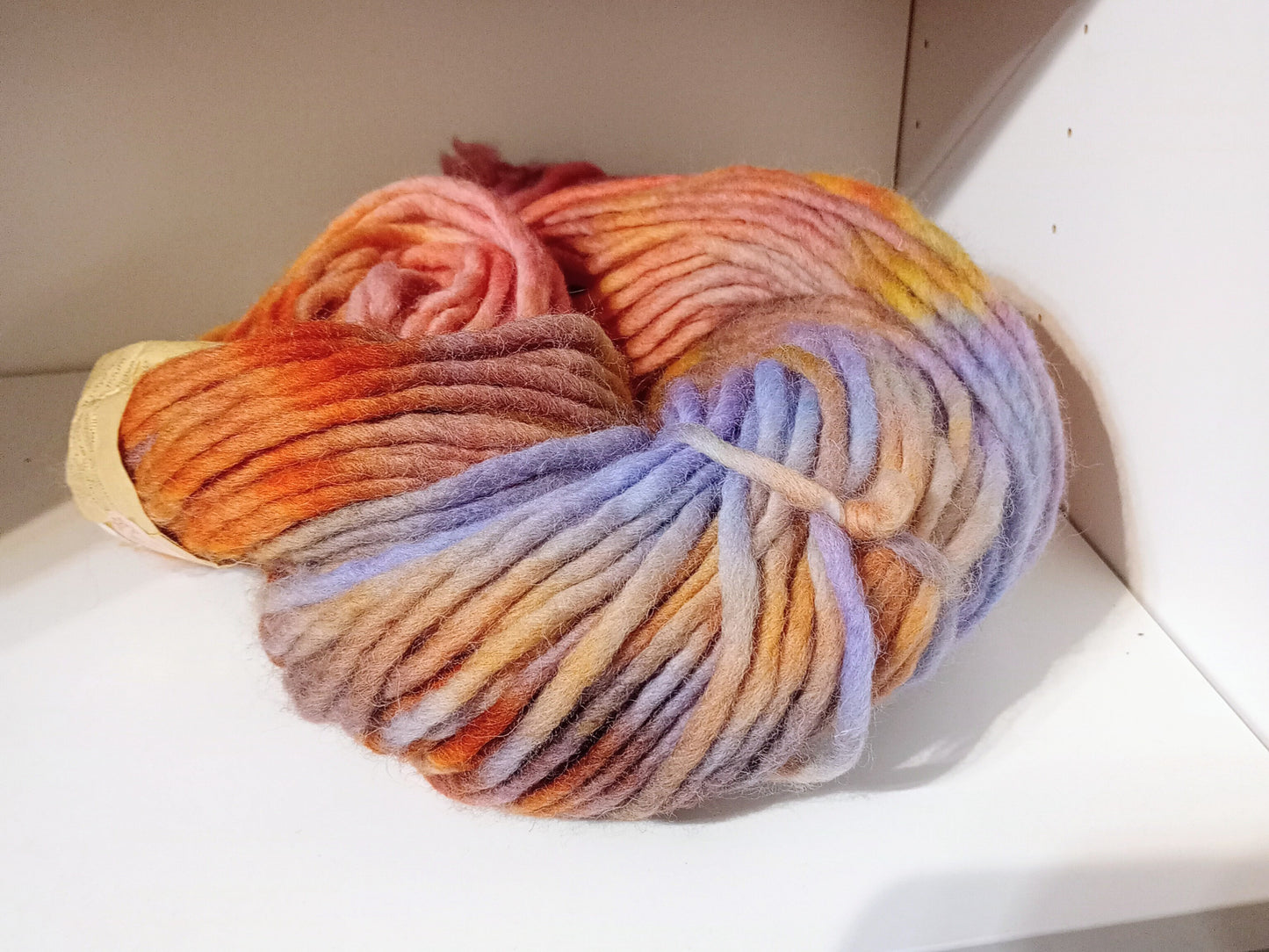 Hand dyed chunky yarn pencil roving Cheviot wool 200g