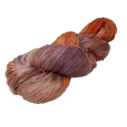 Hand Dyed Mulberry Silk Lace Yarn 200g 2/20nm 1000m per 100g Chocolate Ginger