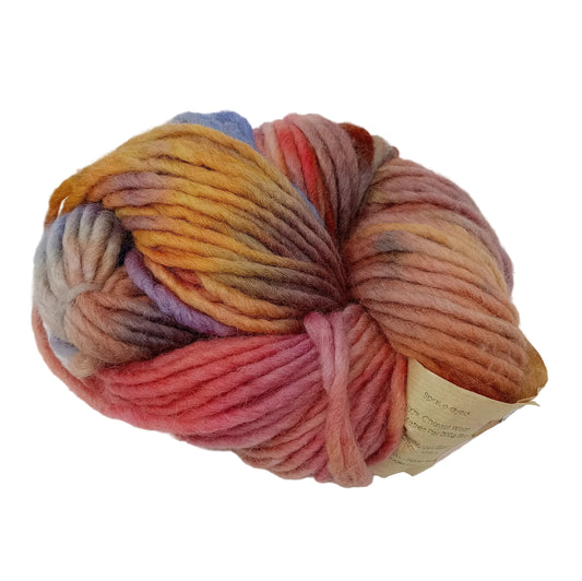 Hand dyed chunky yarn pencil roving Cheviot wool 200g