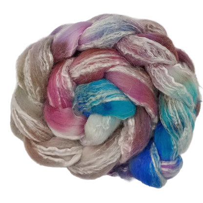 Hand Dyed Merino & Bamboo Wool Top 100g #3