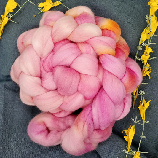 African Daisy Hand Dyed Merino Wool Top 100g