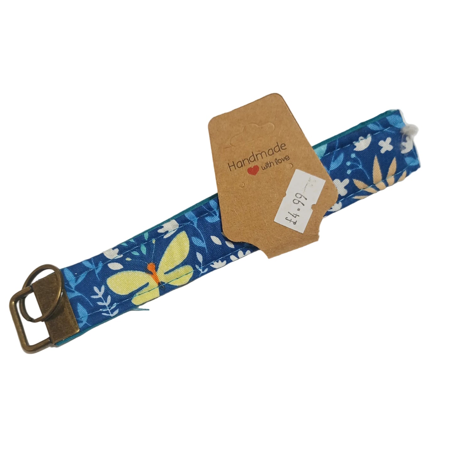 Key Fob Dark blue floral