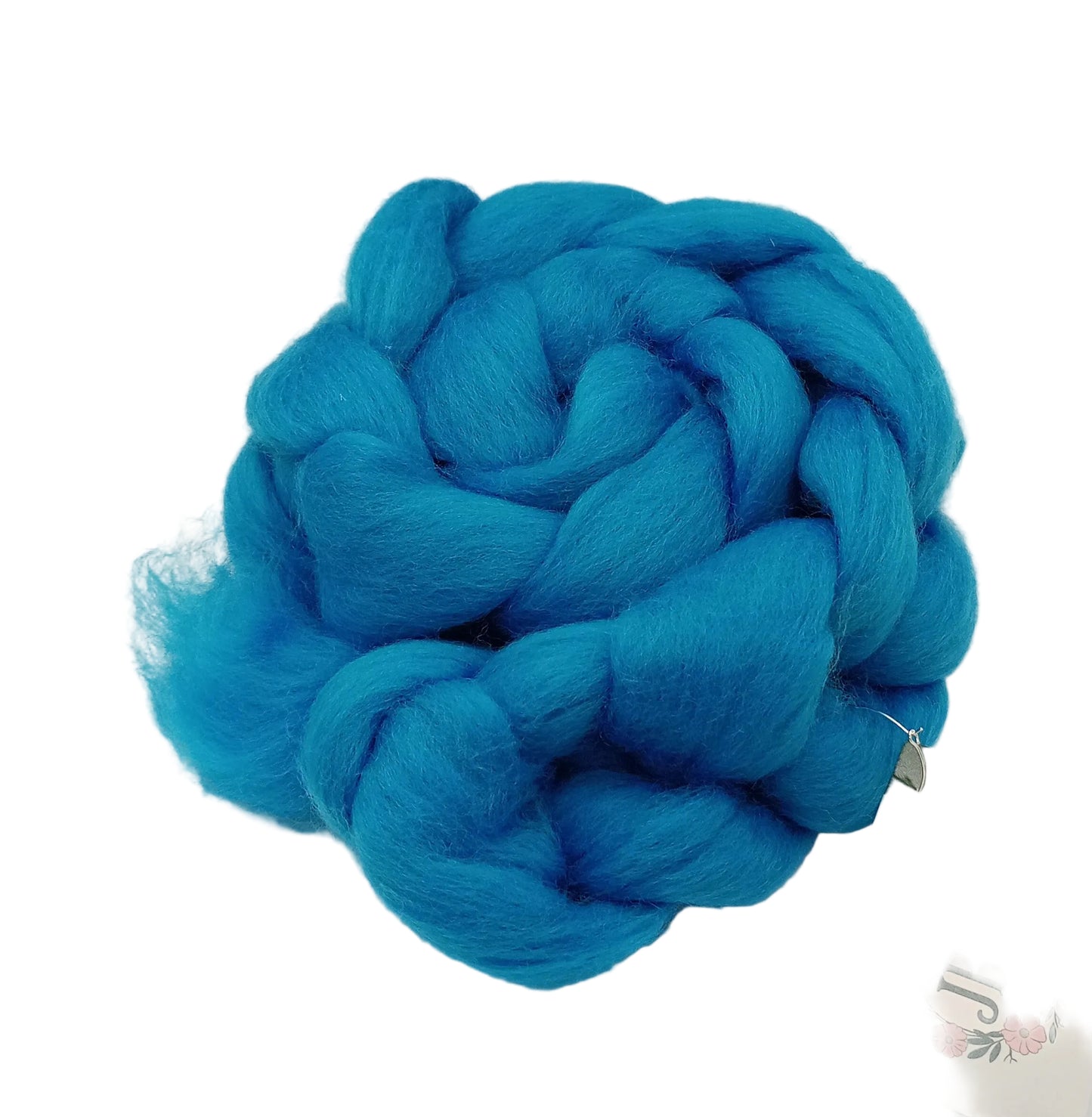 Turquoise Cheviot combed wool top 100g