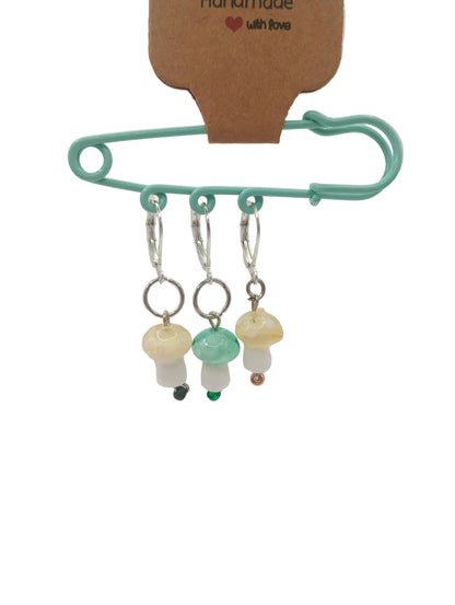 Mushroom stitch markers set of three