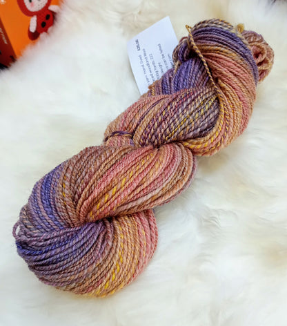 Handspun Yarn Hand Dyed Whitefaced Woodland Wool 100g 222yds DK