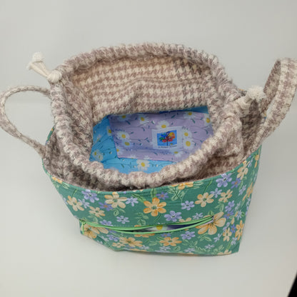Project Bag Drawstring green floral