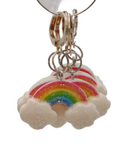 Sparkle Rainbow Stitch Marker set of five