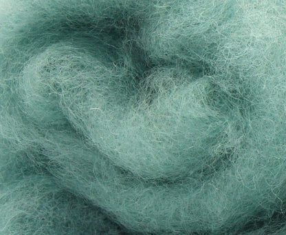 Carded Batt Perendale Wool 200g Teal